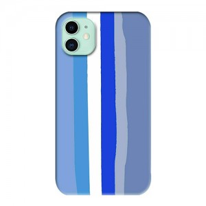 Θήκη Rainbow Για Iphone 11 Soft Silicone Back Cover Case - Μπλε