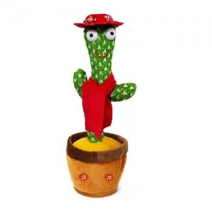 Κάκτος επαναφορτιζόμενος 32cm που χορεύει, τραγουδάει και μιλάει Cactus with Red Hat and Tie Dancing, Talking, Sing