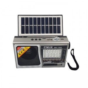 CMIK MK-149S Φορητό Επιτραπέζιο Ραδιόφωνο Ηλιακό με Bluetooth - Ασημί 